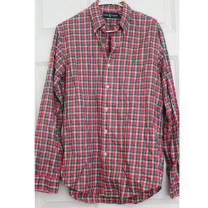 Ralph Lauren Shirt Men's Medium Button Up Pink  green Checks Sz  M NWOT